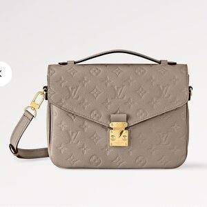 Louis Vuitton Beige Leather Crossbody Bag Gold Accents Pochette Métis Turtledove